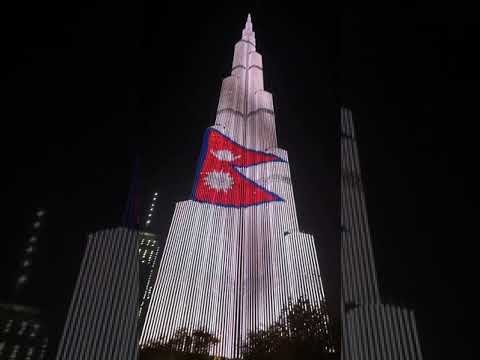 Burj Khalifa lights up with Nepal’s flag