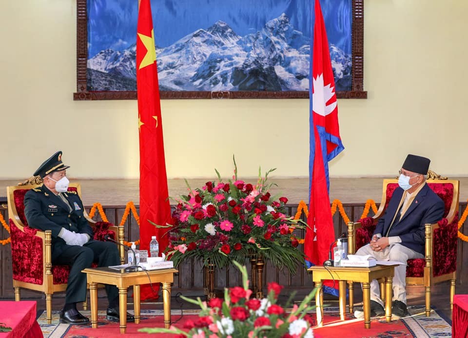 Chinese Defense Minister Meets Prime Minister Oli