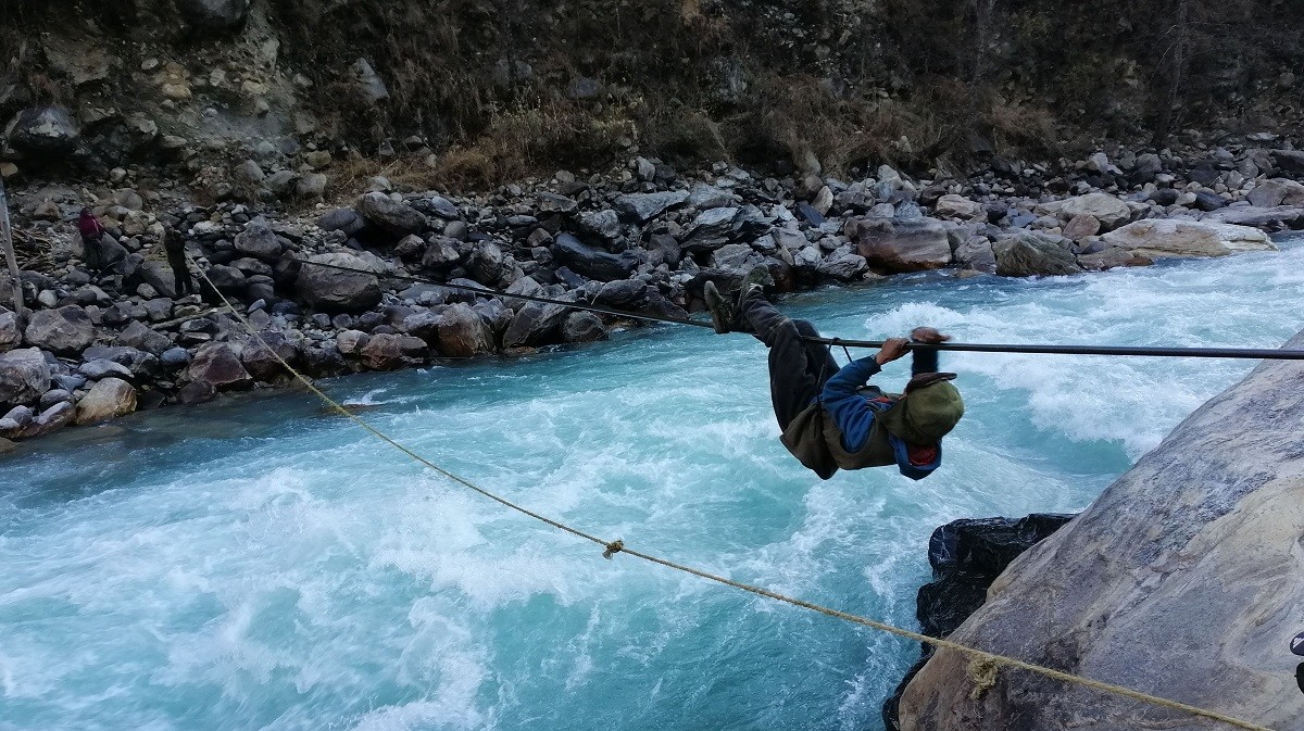Using Tuin to cross the Karnali River