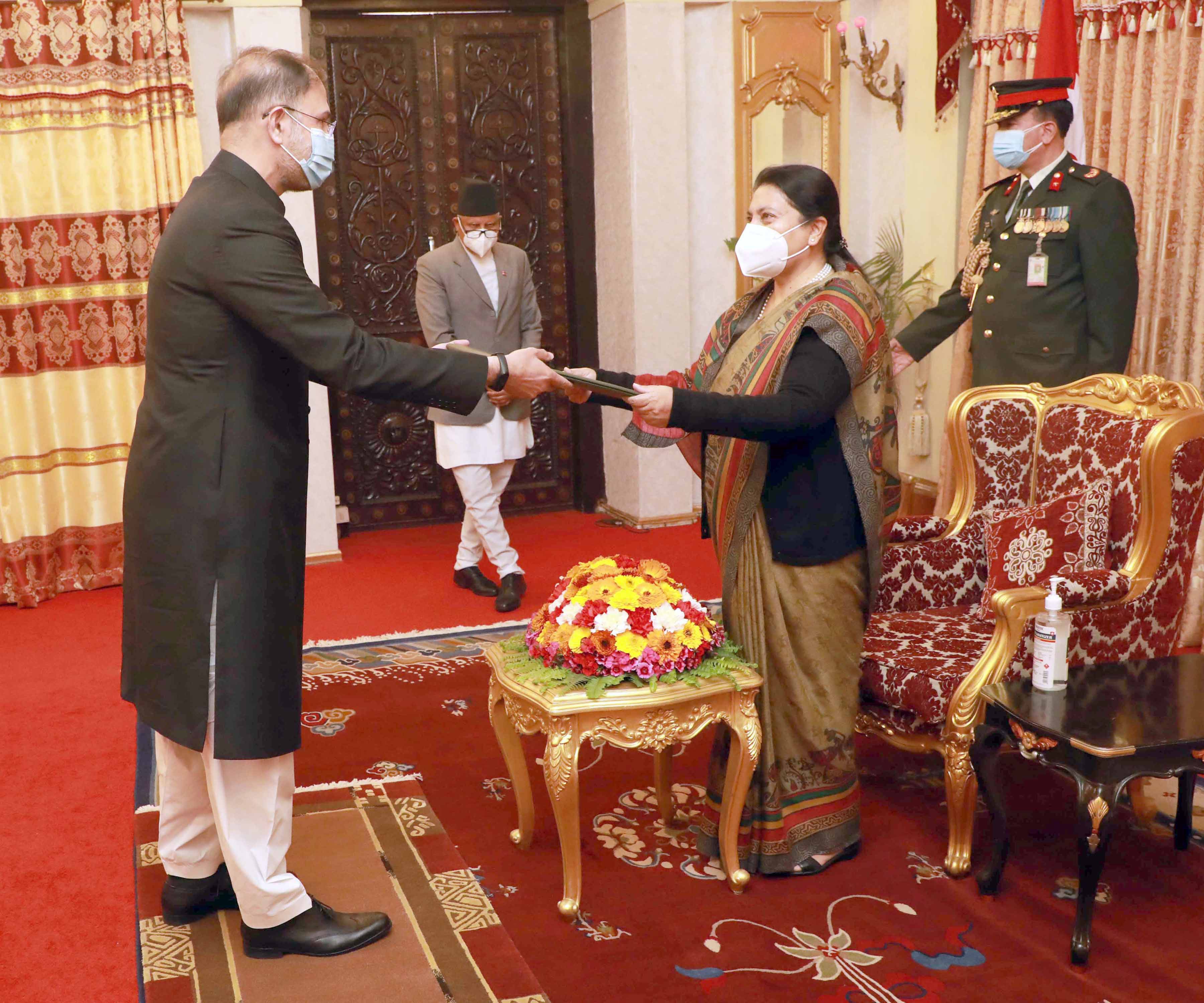 Ambassadors present their credentials to President Bhandari