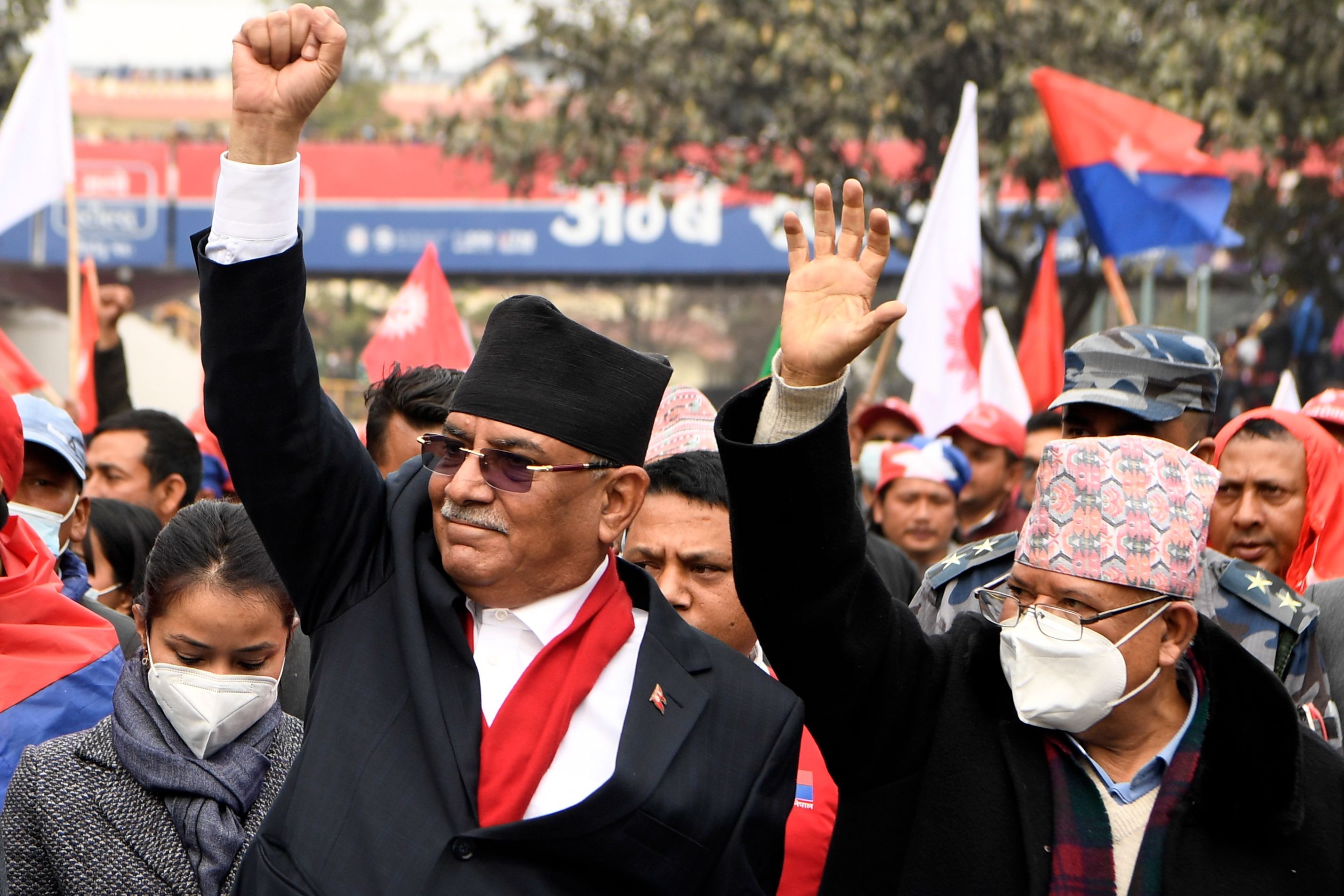 Prachanda-Nepal faction taking out victory rallies today