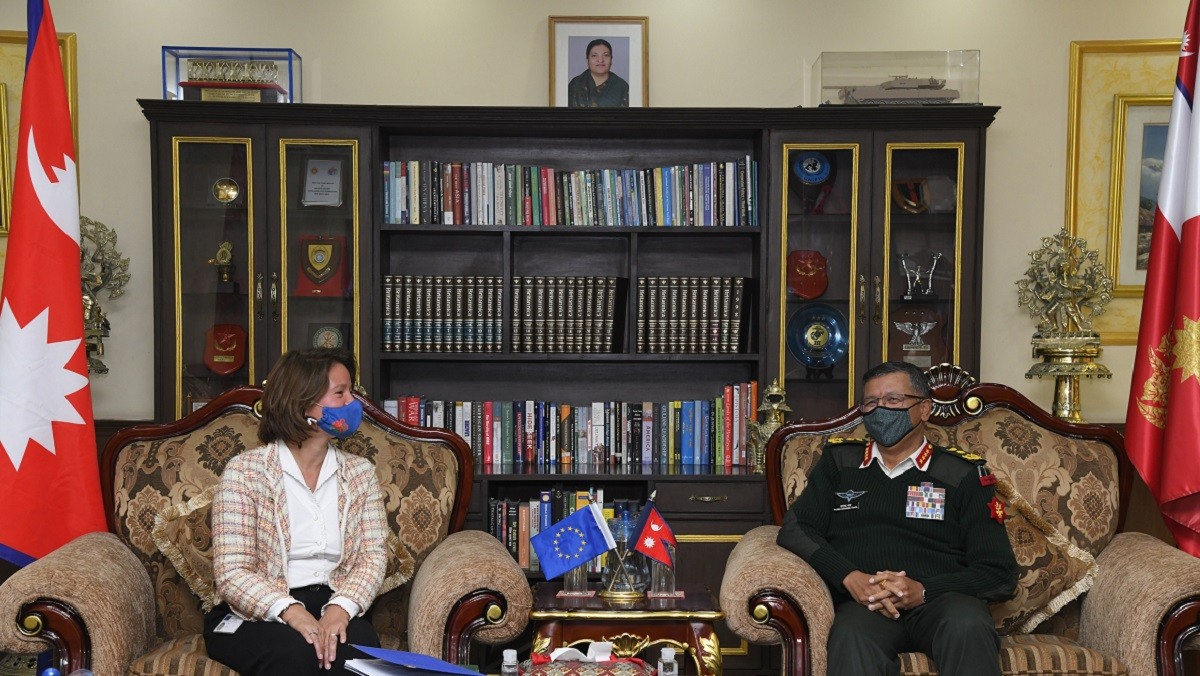 EU Ambassador to Nepal Nona Deprez meets CoAS Thapa