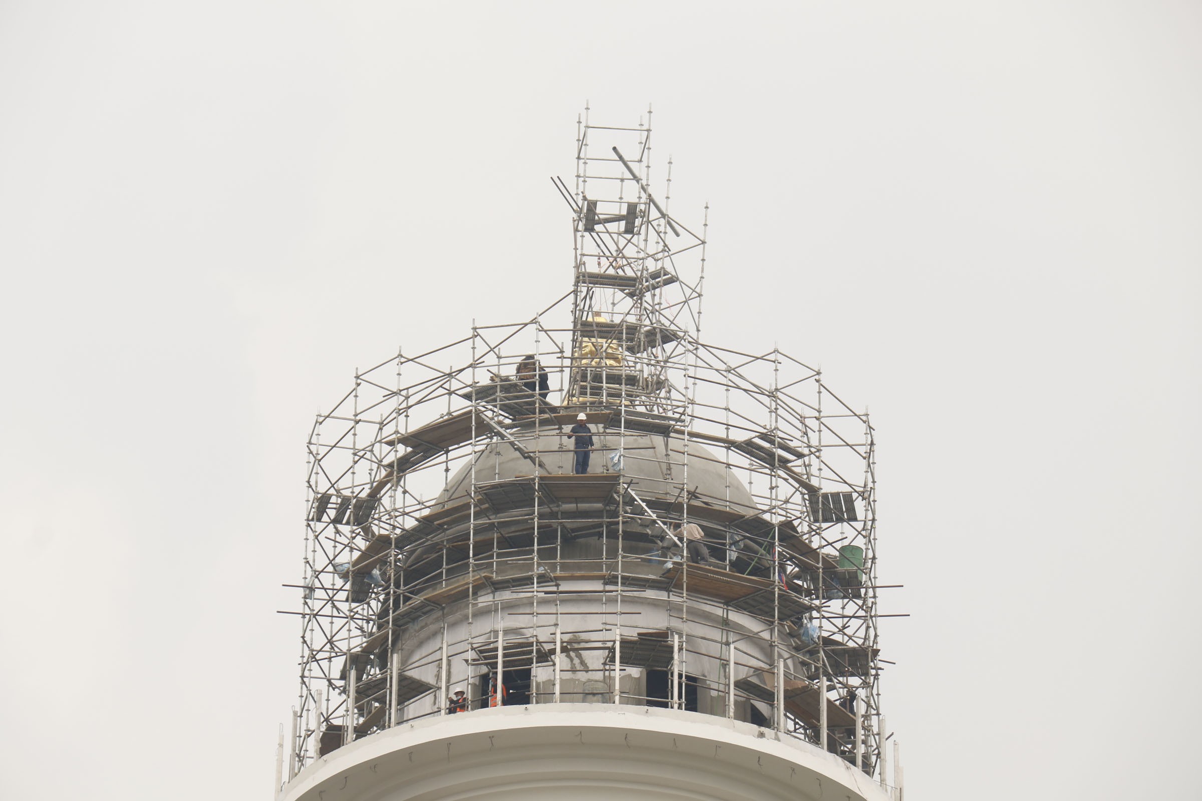 The construction work of the Dharahara is in the final stage