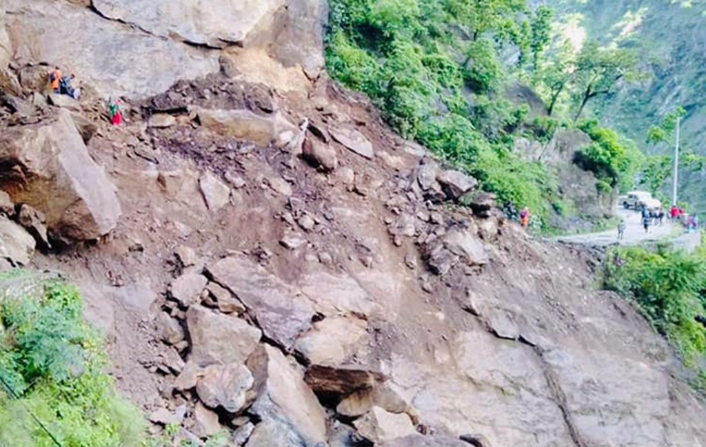 Landslide blocks Karnali Highway