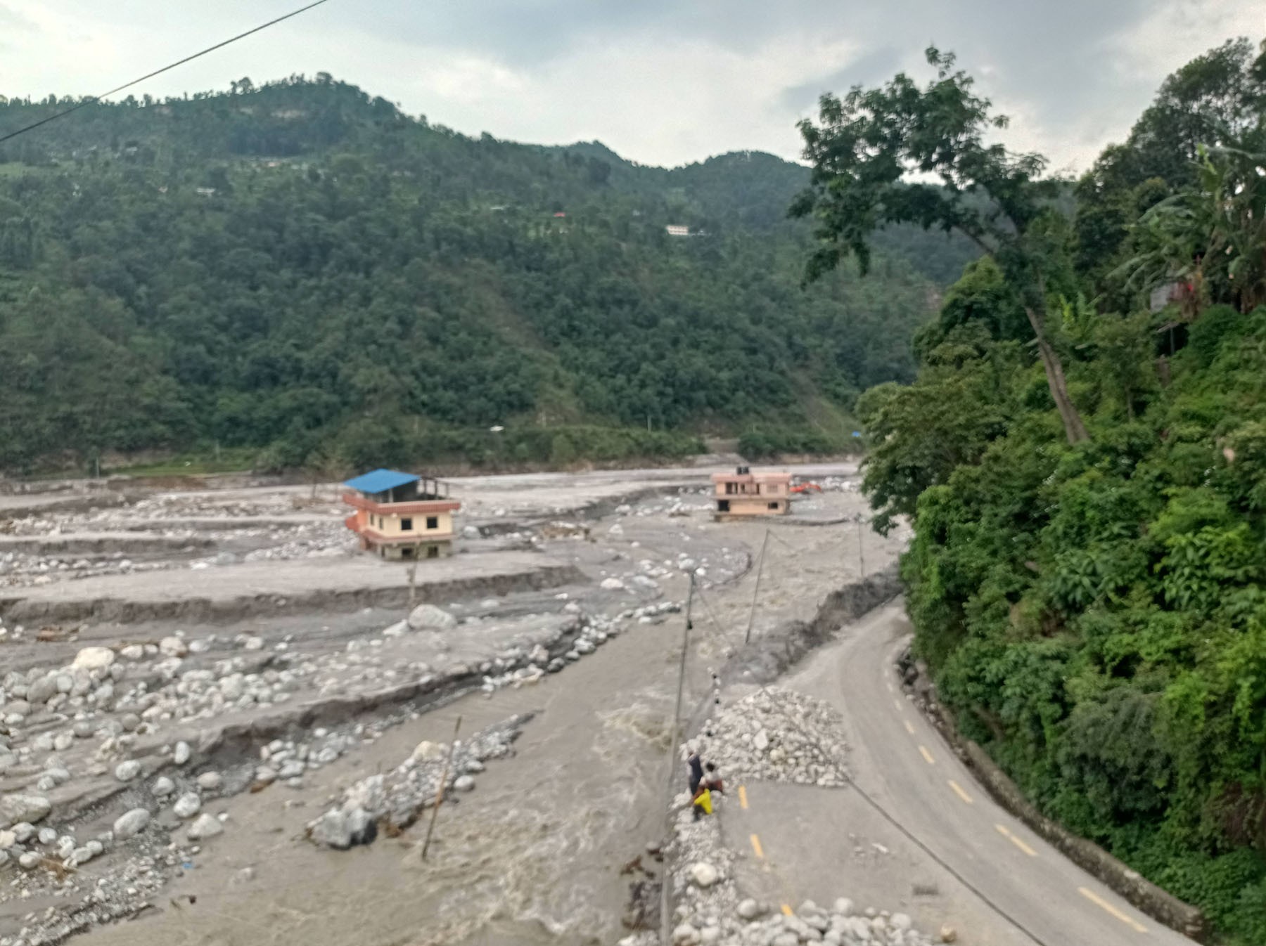 Melamchi River and Melamchi Bazaar after the floods on Jun 15 (Photo Feature)