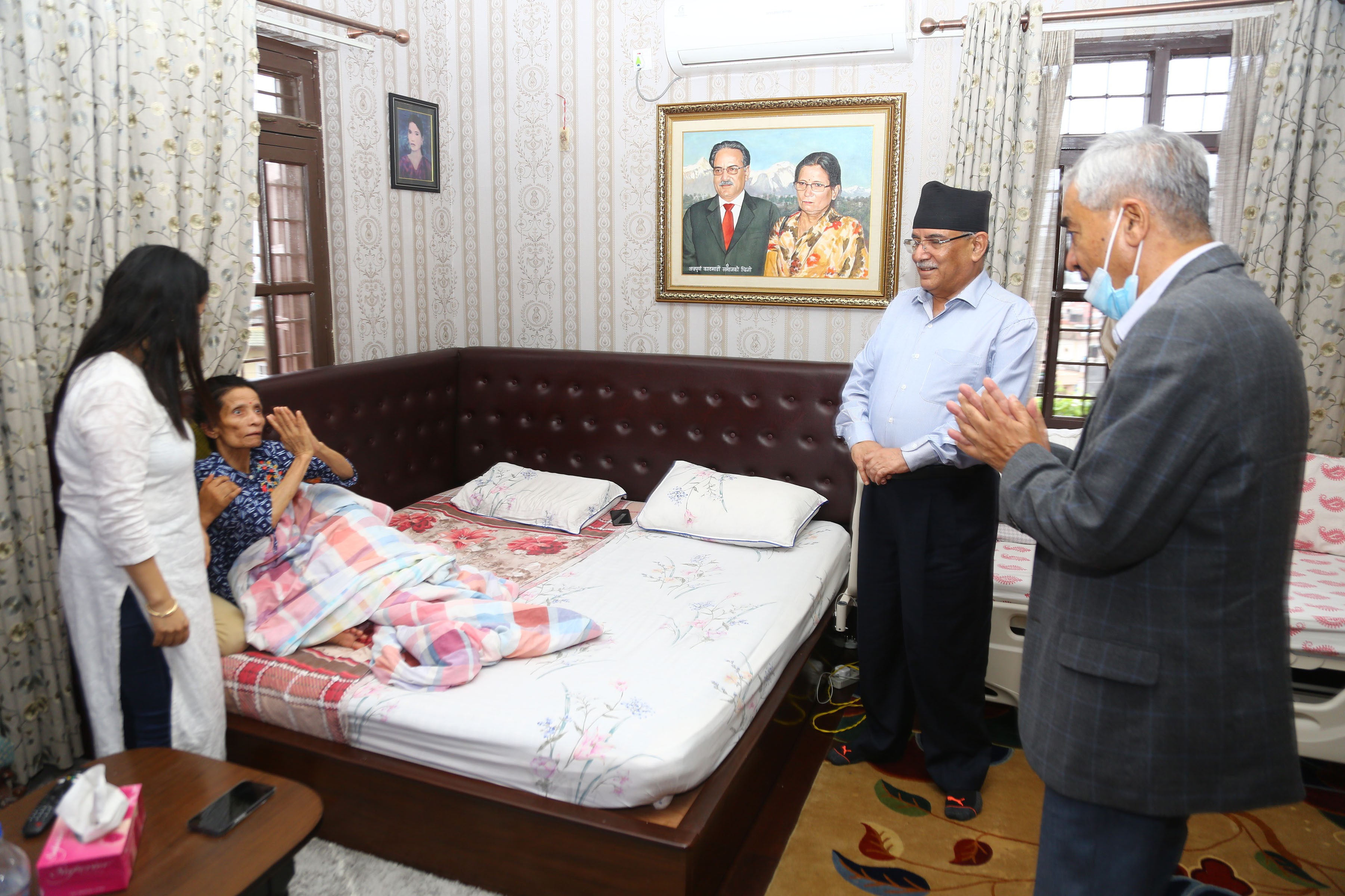 PM Deuba at Dahal's residence