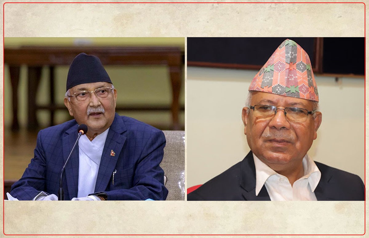 UML Chair Oli urges Madhav-led faction for party unity