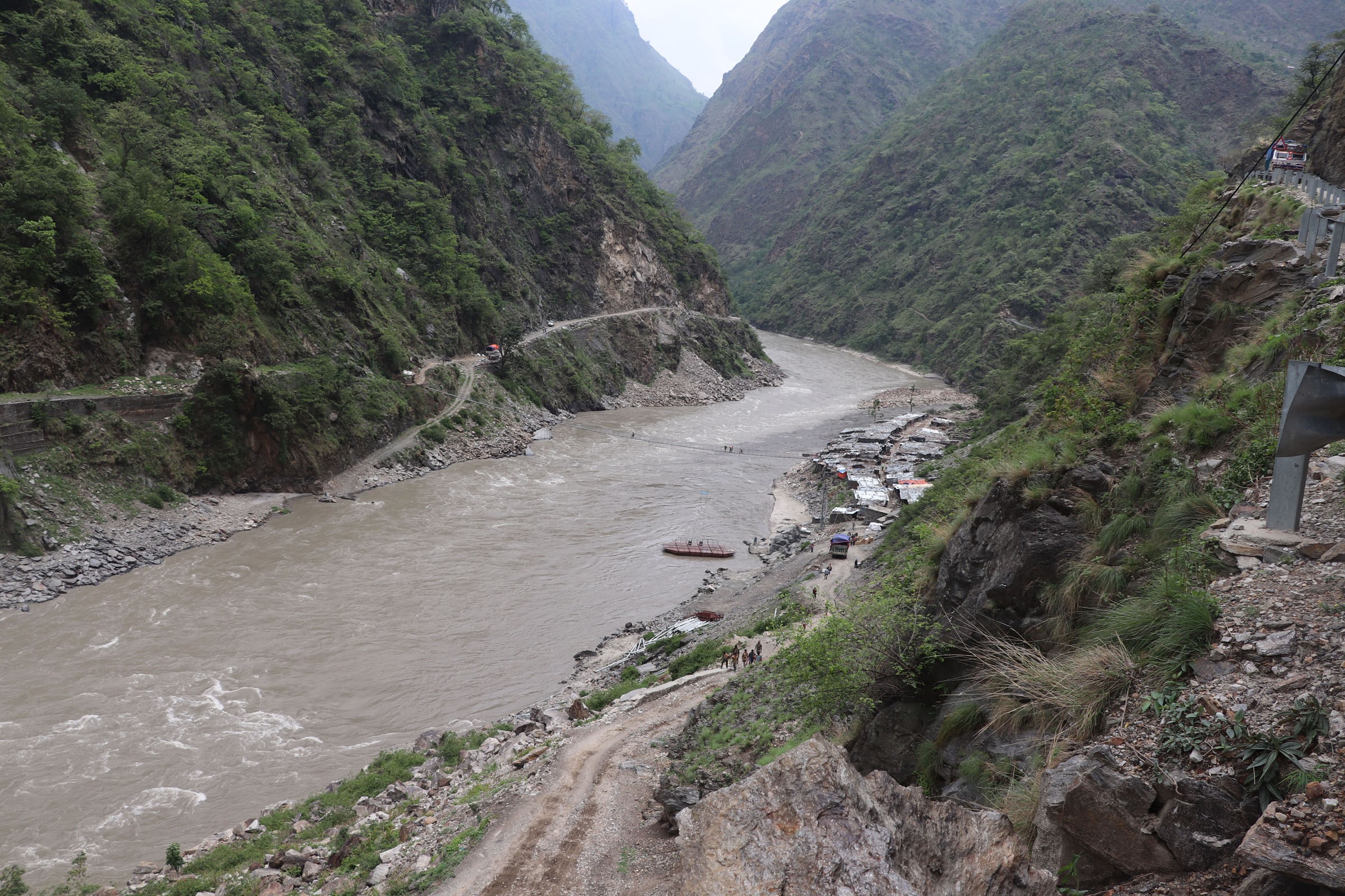 Human settlements near Karnali River at high risk of flood and landslide