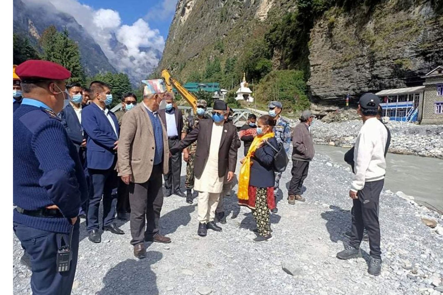 Home Minister inspects flood-hit areas in Manang