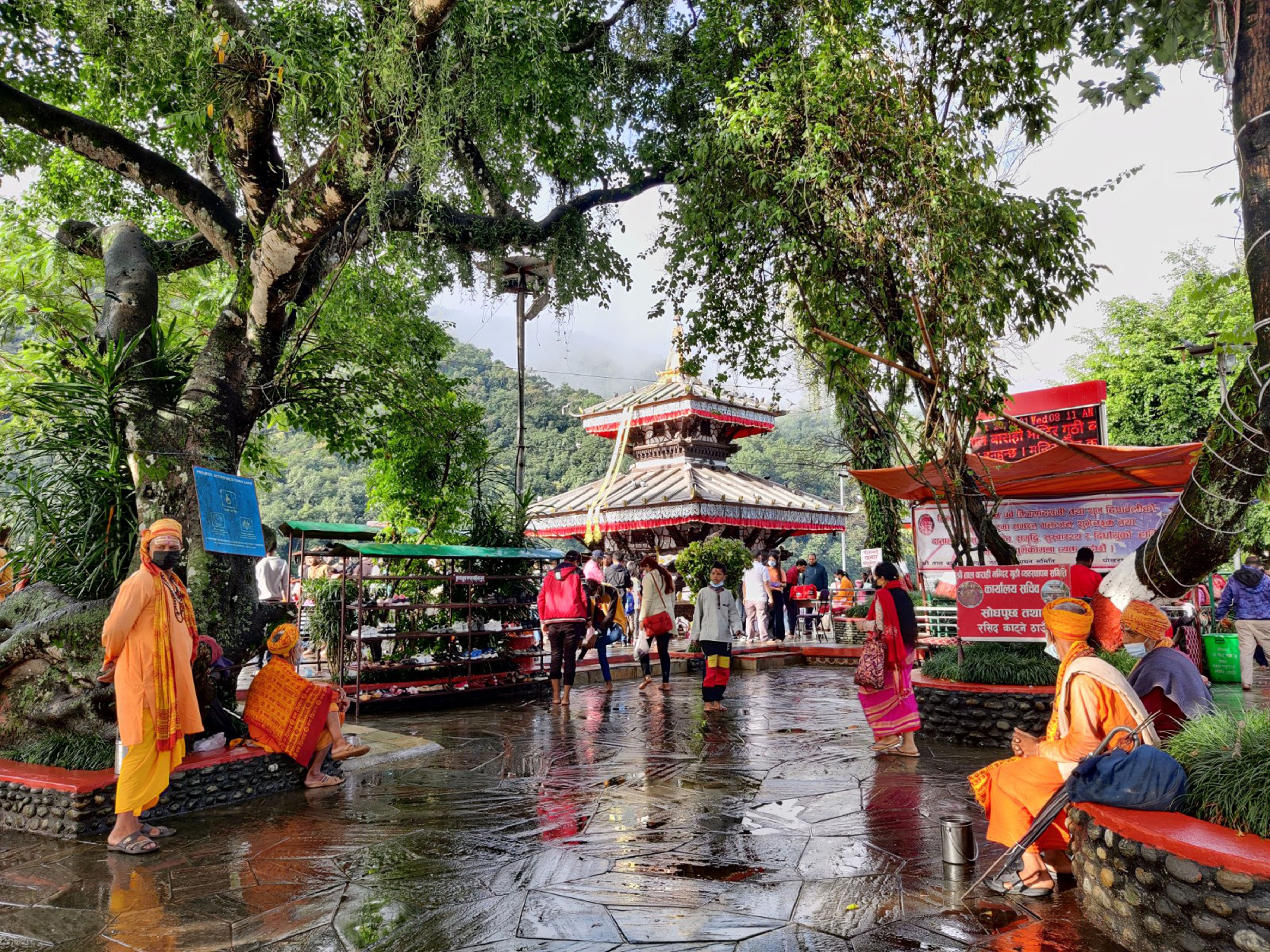 Devotees at the Taal Barahi temple (Photos)