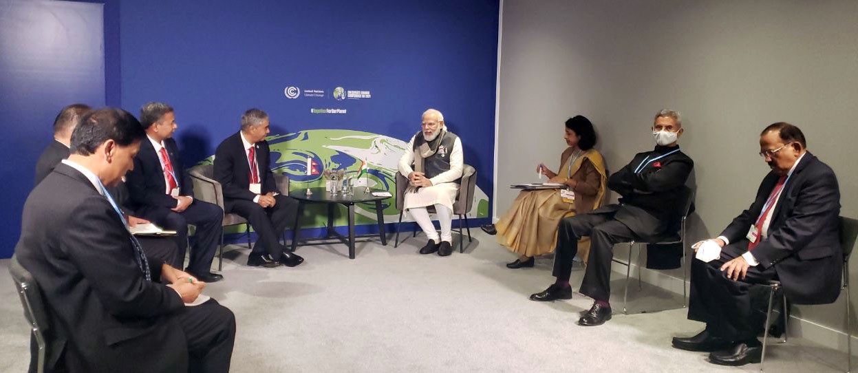 Prime Minister Deuba meets his Indian counterpart Modi in Glasgow