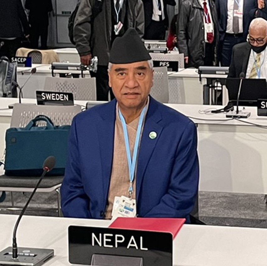 PM Deuba in sideline talks at COP26