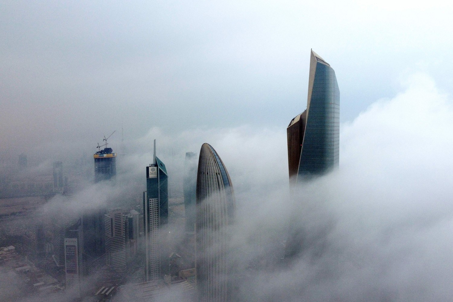 Al-Hamra tower trapped in thick fog