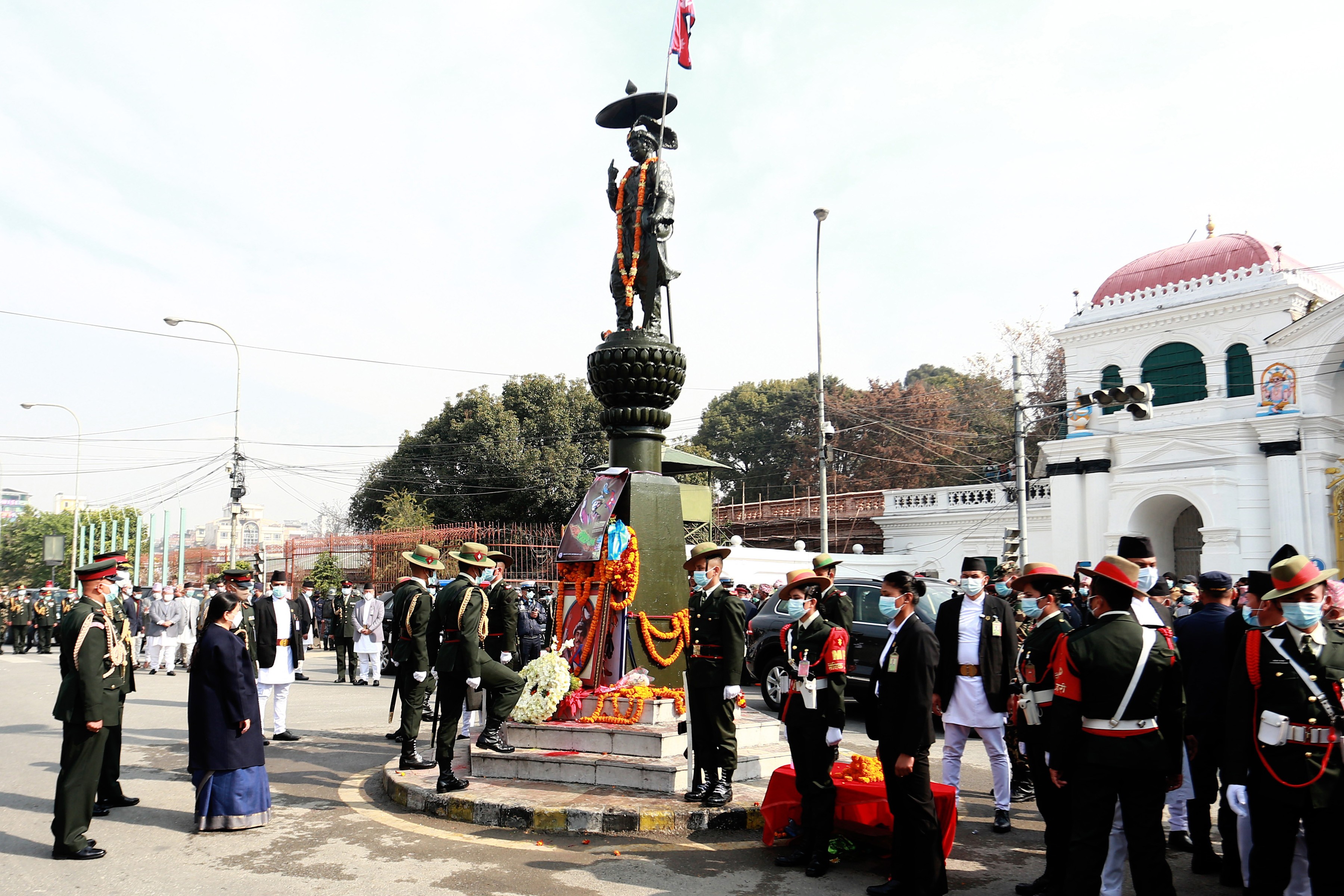 President offers wreath at statue of nation-builder Prithvi Narayan Shah