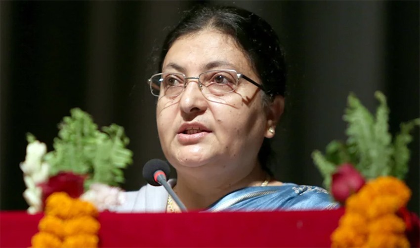 आर्थिक समृद्धिलाई राष्ट्रको मूल लक्ष्य बनाउनुपर्छ : राष्ट्रपति भण्डारी